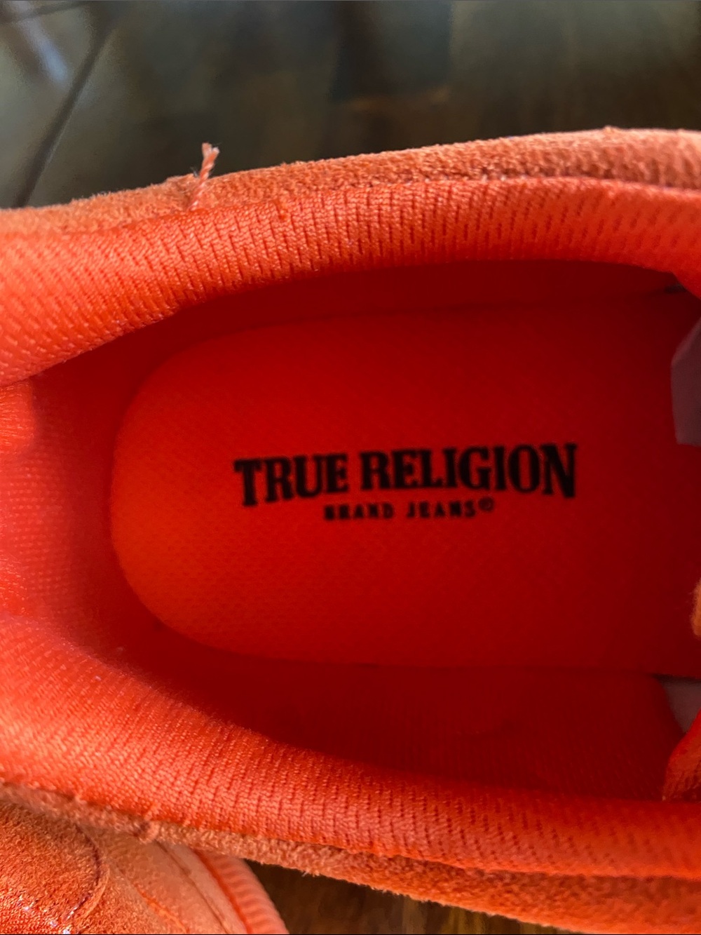 True Religion men’s Orange Sneakers with Yellow Laces - Picture 5 of 7